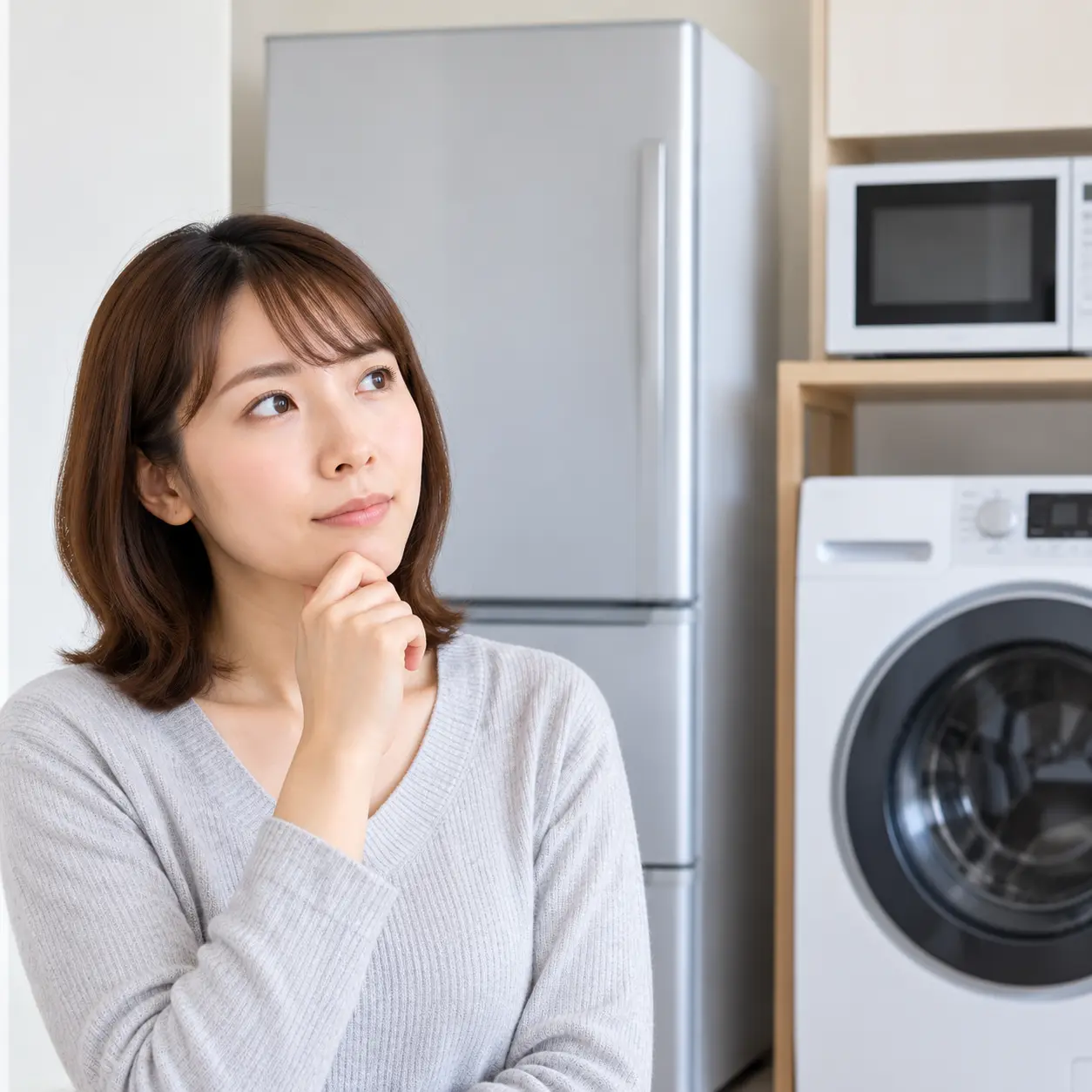 家電の買い替えに悩む女性